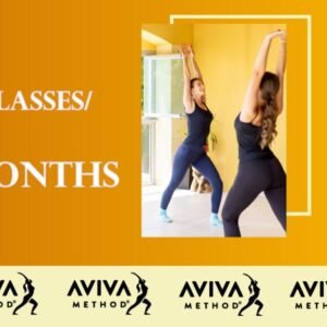 Aviva Method practice session pass poster showing instructor-led regular practice session including safe exercises for menstrual cycle regulation and reduce menstrual pain at home.