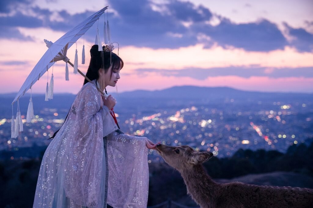 asian woman, chinese hanfu, hanfu, woman, girl, model, deer, japanese woman, parasol, umbrella, hanfu, hanfu, hanfu, hanfu, hanfu, japanese woman, umbrella