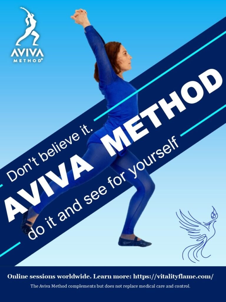 Aviva Gabriella Steiner doing Aviva Method rhythmic stretching to support fertility, regulate menstrual cycle & improve reproductive health.