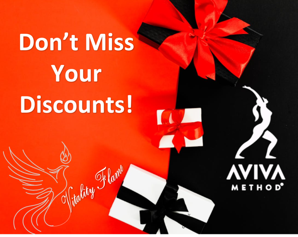 Vitality Flame Aviva Method fertility exercise sessions – special discounts are available.