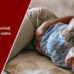 Illustration of a woman experience more painful periods due to prostaglandins and stronger uterine contractions.