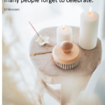 Inspirational wellness quote about health and self-care: “Being healthy is a success that many people forget to celebrate” with calm, minimalist aesthetic, promoting hormonal balance, women’s health, and natural wellbeing.