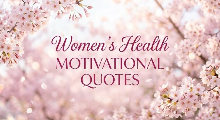 Women’s health motivational quotes board cover with inspirational and meaningful quotes supporting a healthy lifestyle, wellness, self-care, and women’s health awareness.