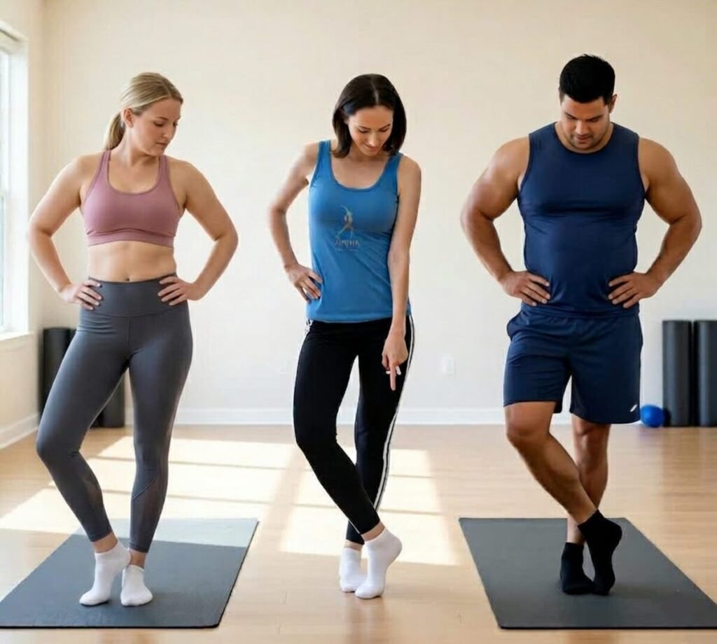 An Aviva Method Instructor Demonstrating an Aviva Method exercise that supports hormonal balance and fertility, may suitable for PCOS support and improving sperm quality, quantity and motility