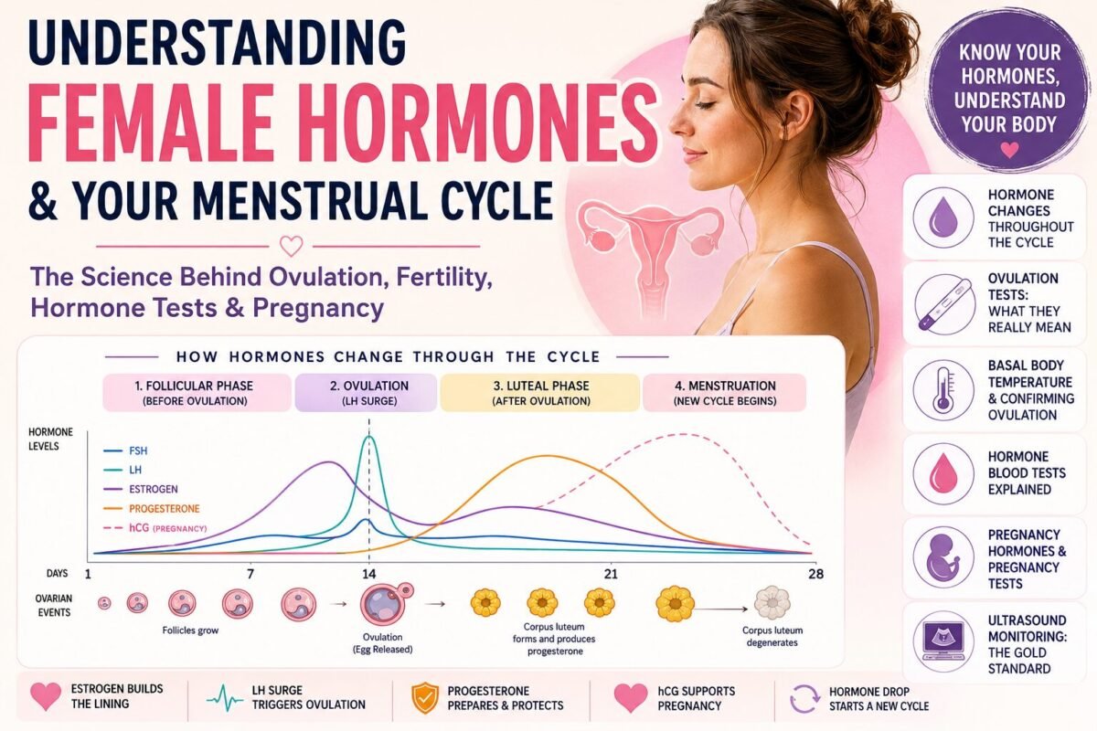 Female hormones during the menstrual cycle