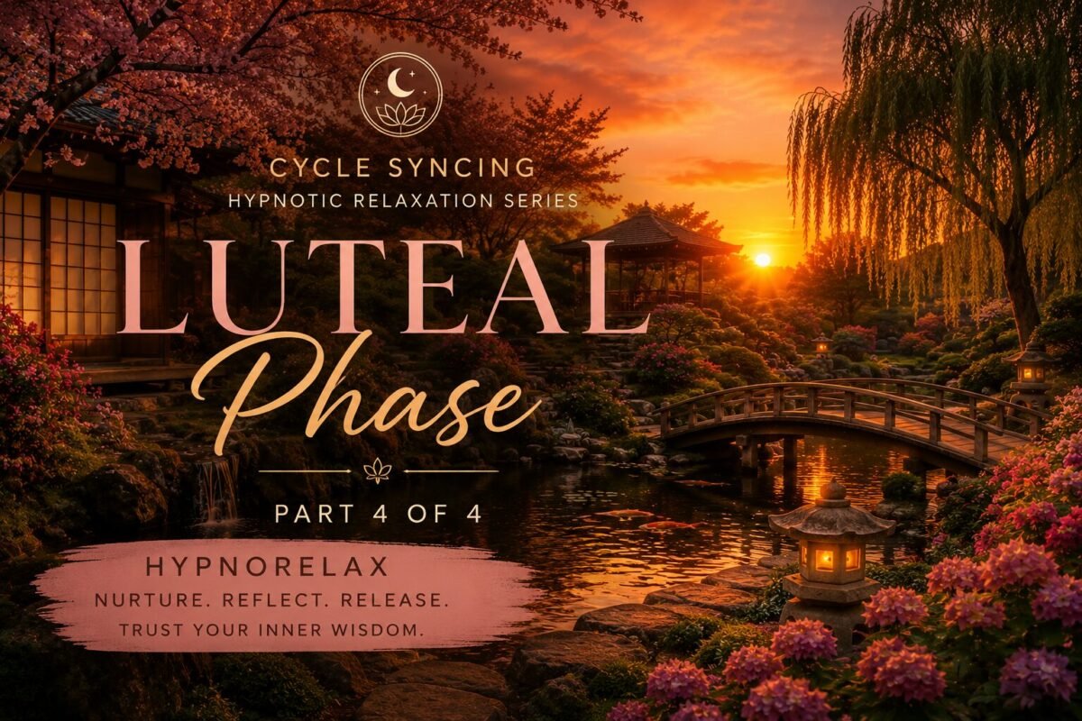 Thumbnail of a Gentle Guided hypnotic relaxation audio for PMS support, emotional balance, fertility support, self-worth, and deep nervous system relaxation in MP3 format