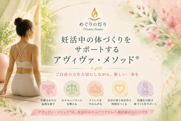 妊活中のセルフケアをイメージしたアヴィヴァ・メソッドのイラスト